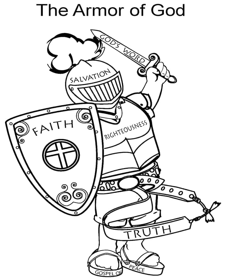 Printable Armor of God coloring page