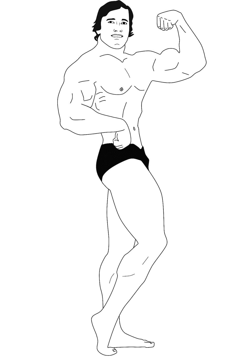 Printable Arnold Schwarzenegger coloring page