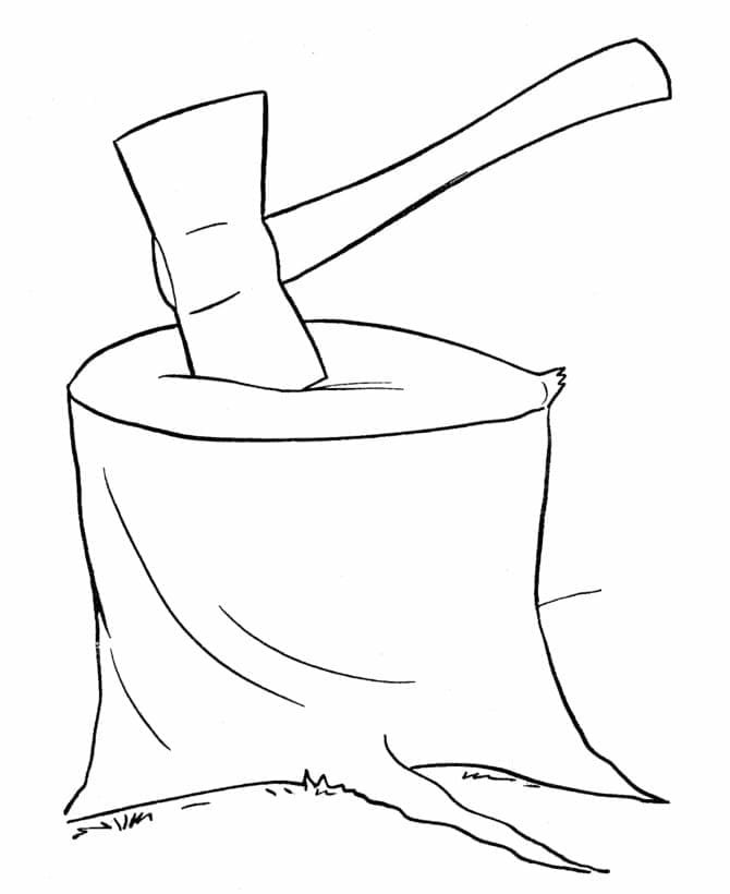 Printable Axe coloring page