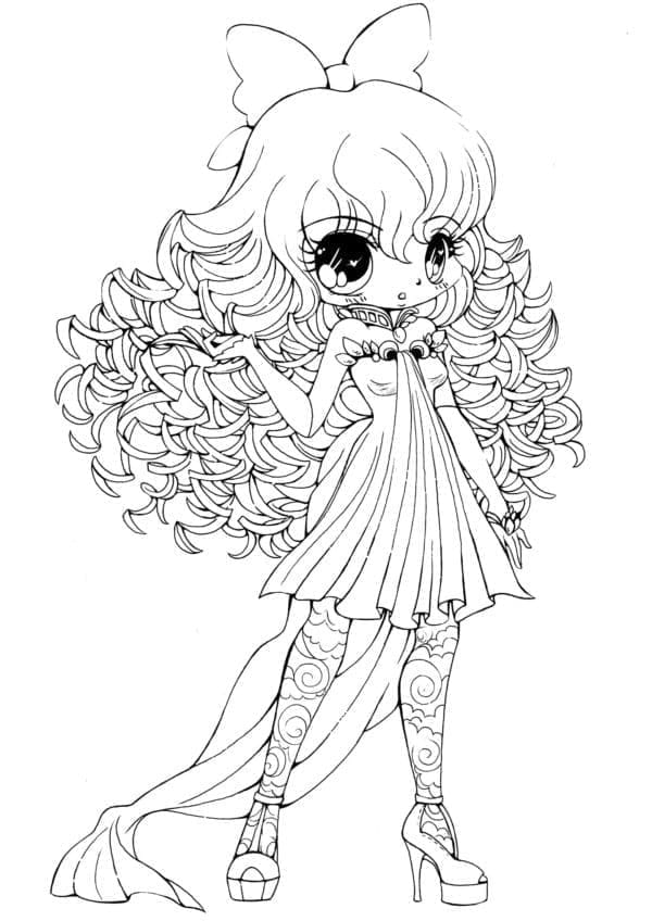 Printable Chibi Girl coloring page