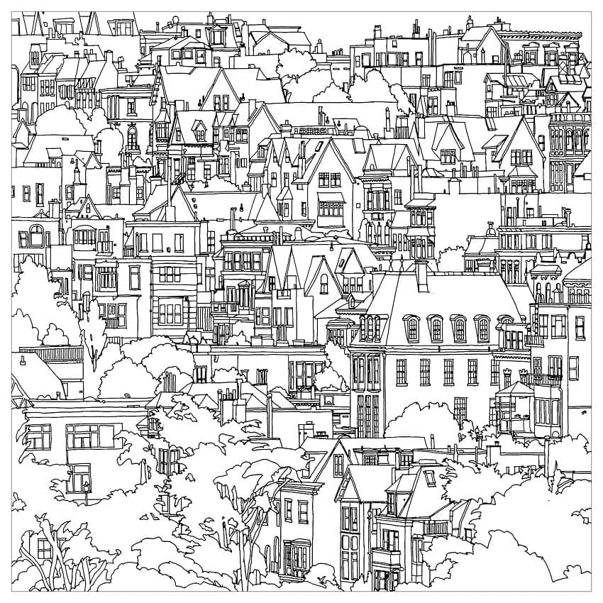 Printable City coloring page