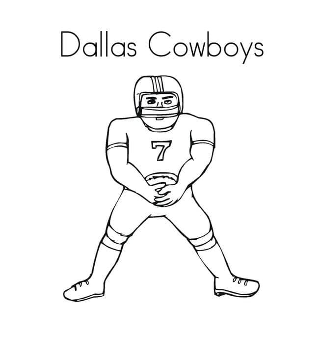 Printable Dallas Cowboys Player coloring page