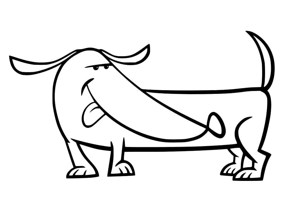 Printable Funny Dachshund coloring page