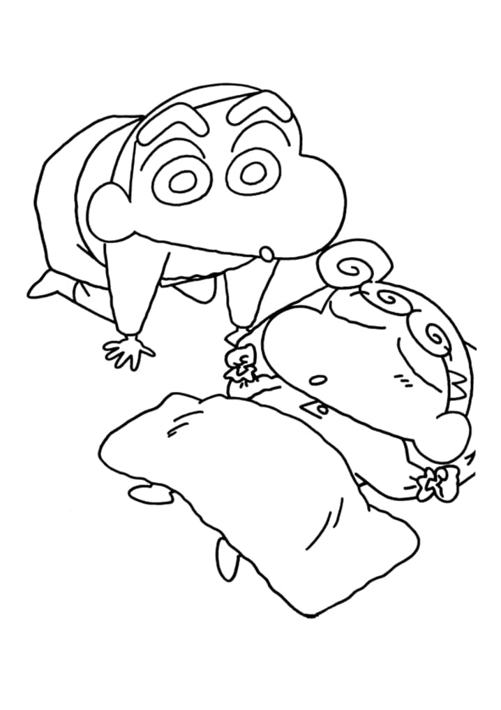 Printable Shin chan coloring page