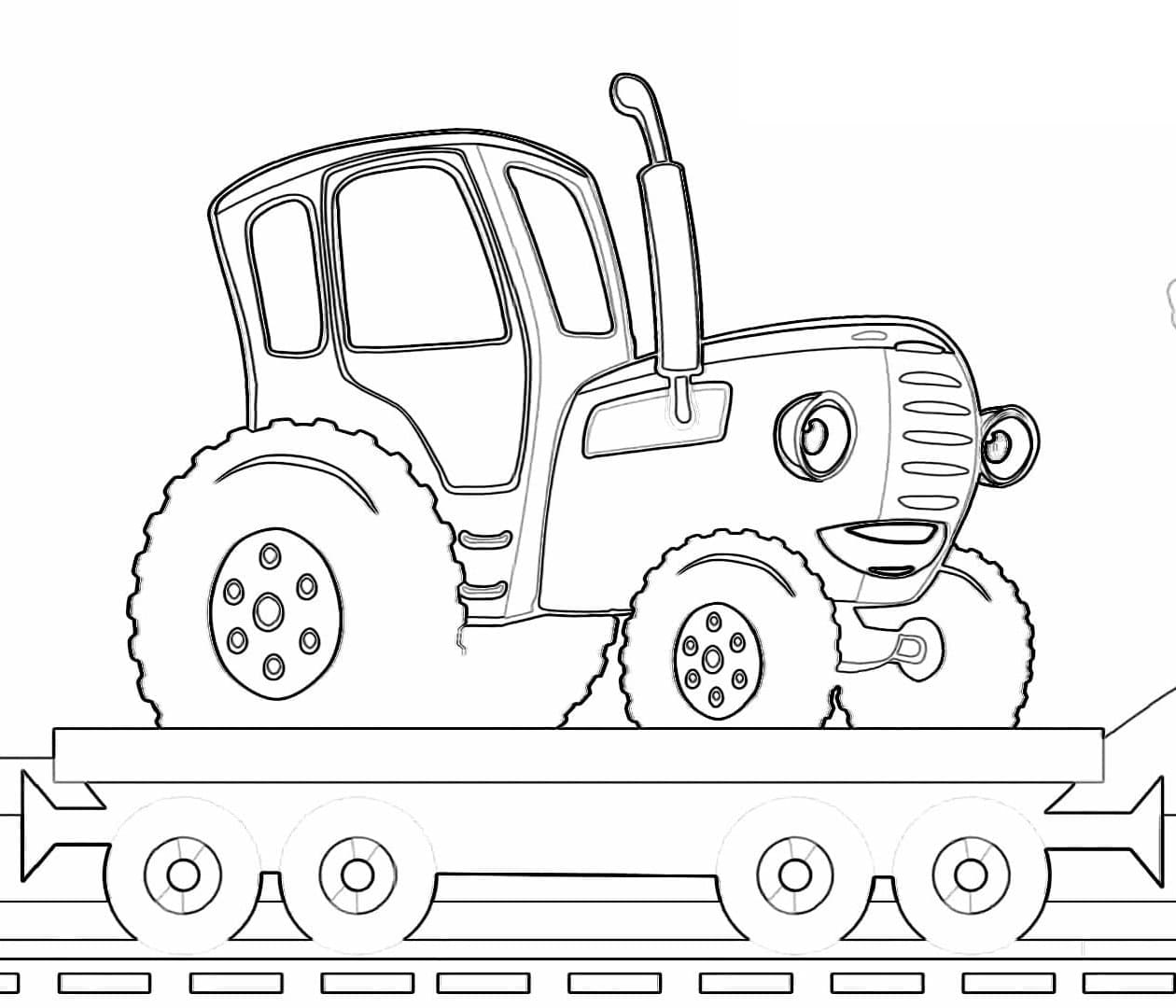 Printable The Blue Tractor coloring page