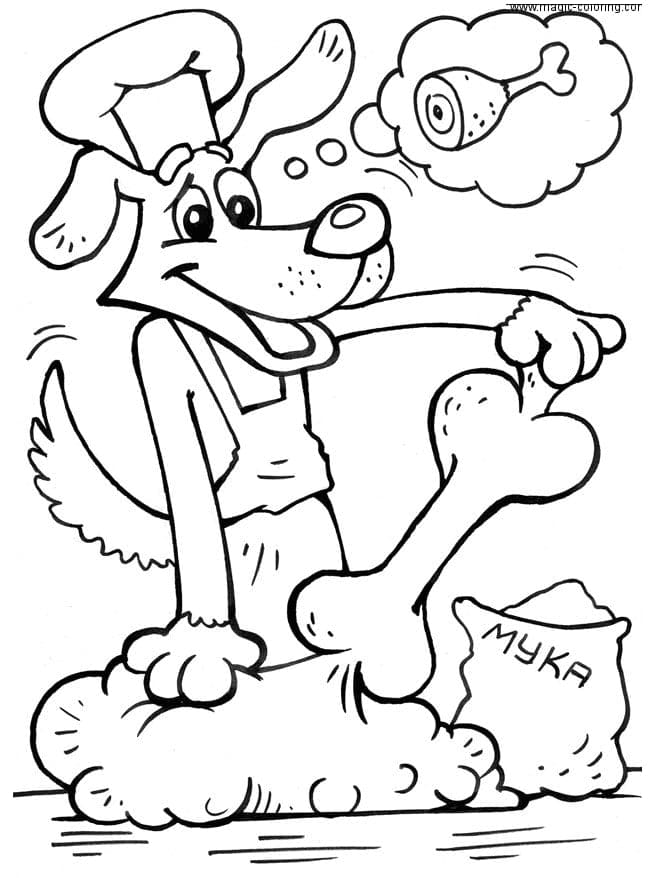 Prostokvashino Sharik the Dog coloring page