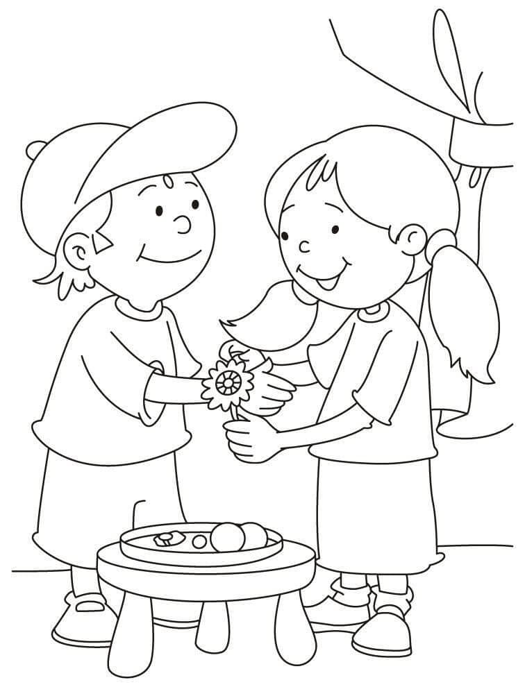 Raksha Bandhan Free coloring page