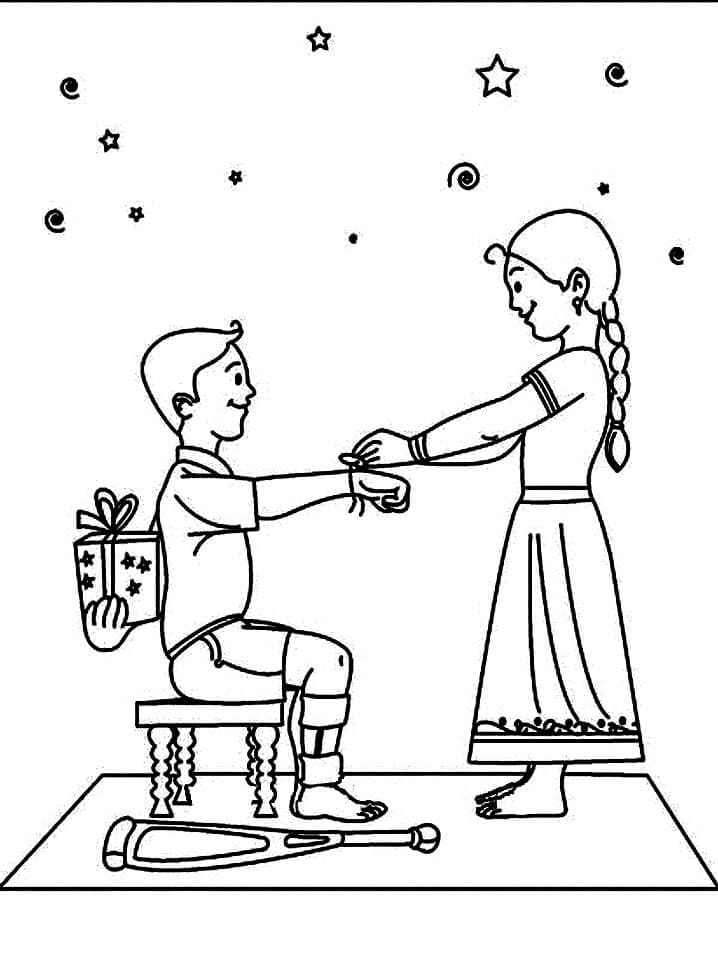 Raksha Bandhan to Print coloring page