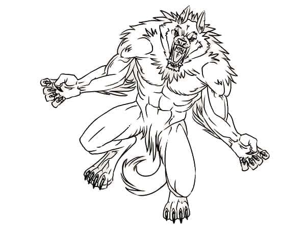 Roaring Werewolf coloring page - Download, Print or Color Online for Free