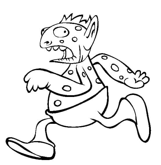 Running Goblin coloring page