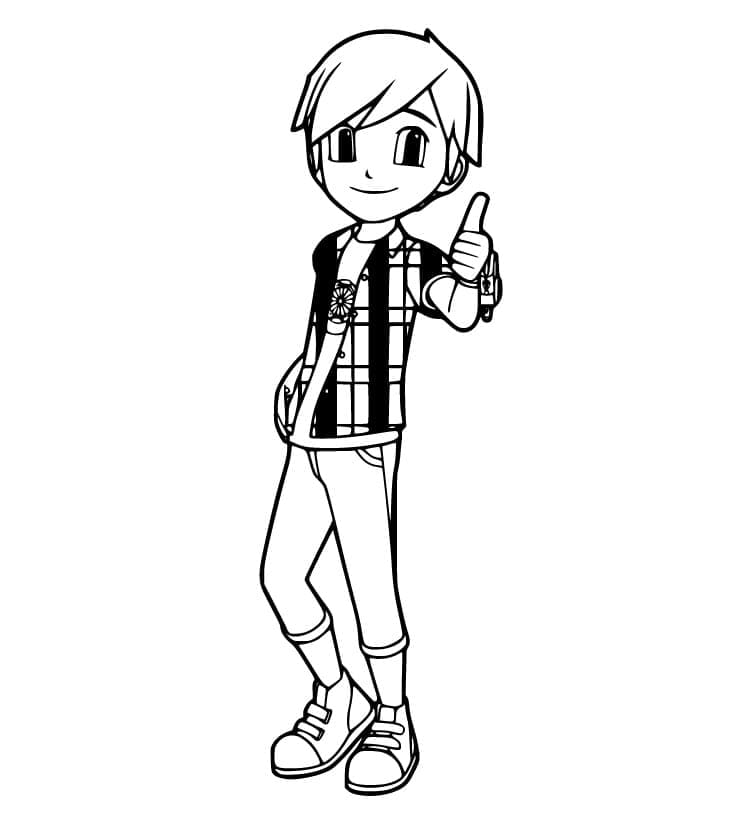 Ryan from Tobot coloring page