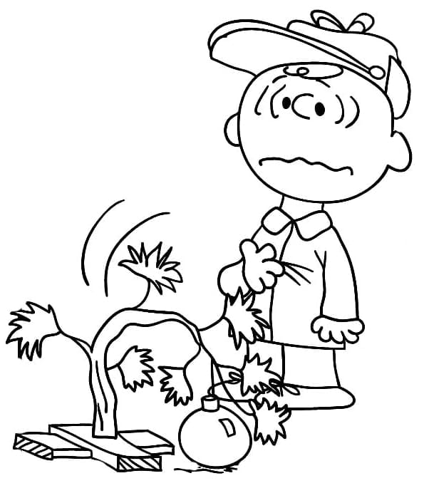 Sad Charlie Brown coloring page