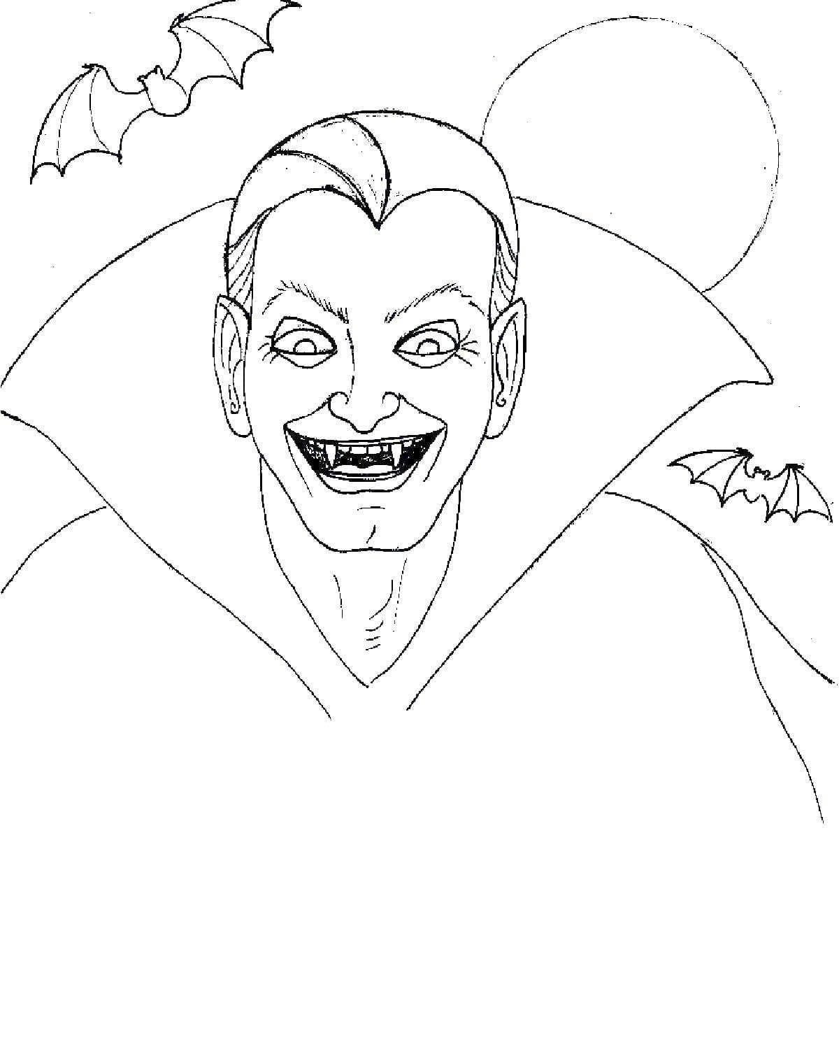 Scary Dracula coloring page - Download, Print or Color Online for Free