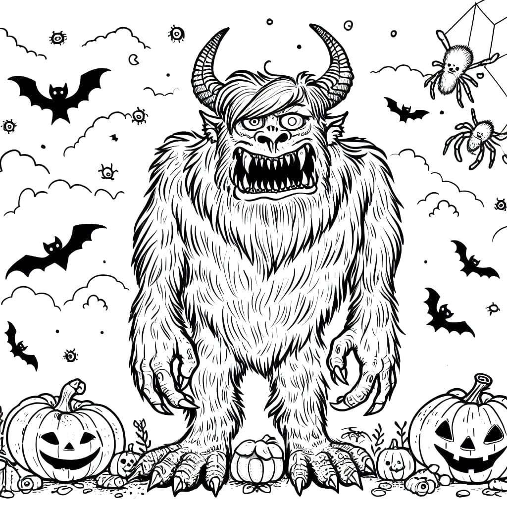 Scary Halloween Monster Coloring Page Download Print Or Color Online