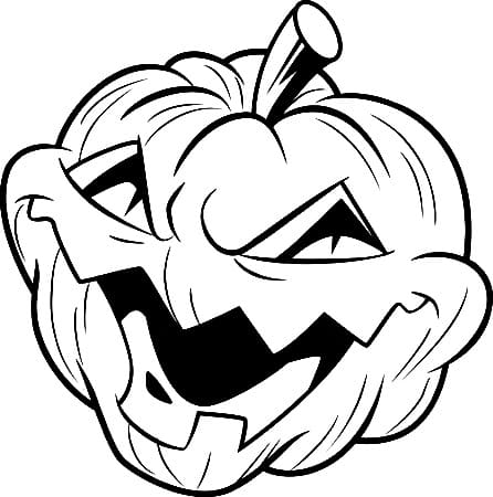 Scary Halloween Pumpkin coloring page