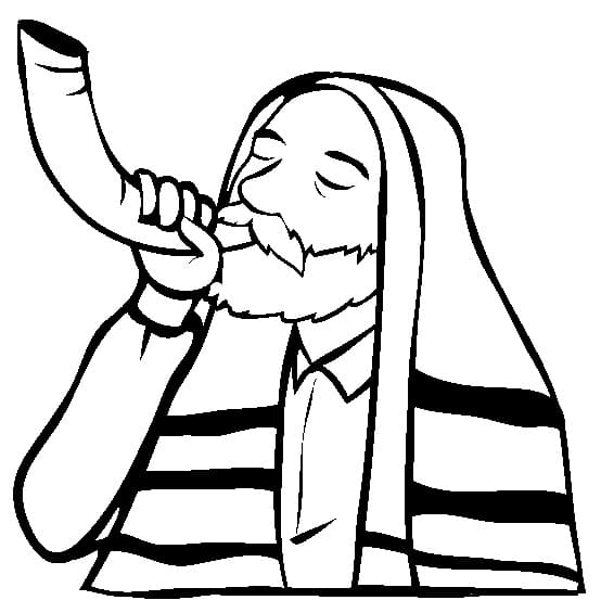 Shofar coloring page