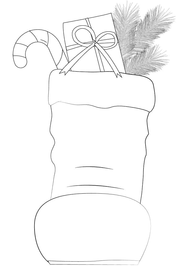 Simple Christmas Stocking coloring page