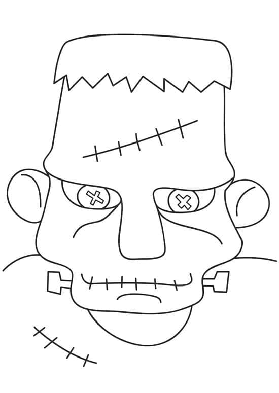 Simple Frankenstein Face coloring page - Download, Print or Color ...