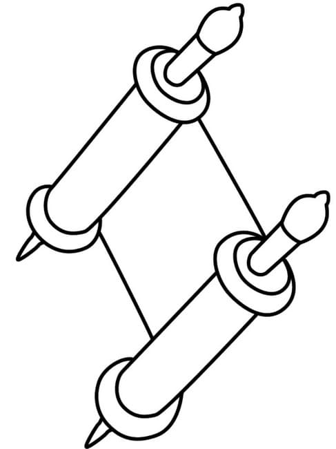 Simple Torah Scroll coloring page