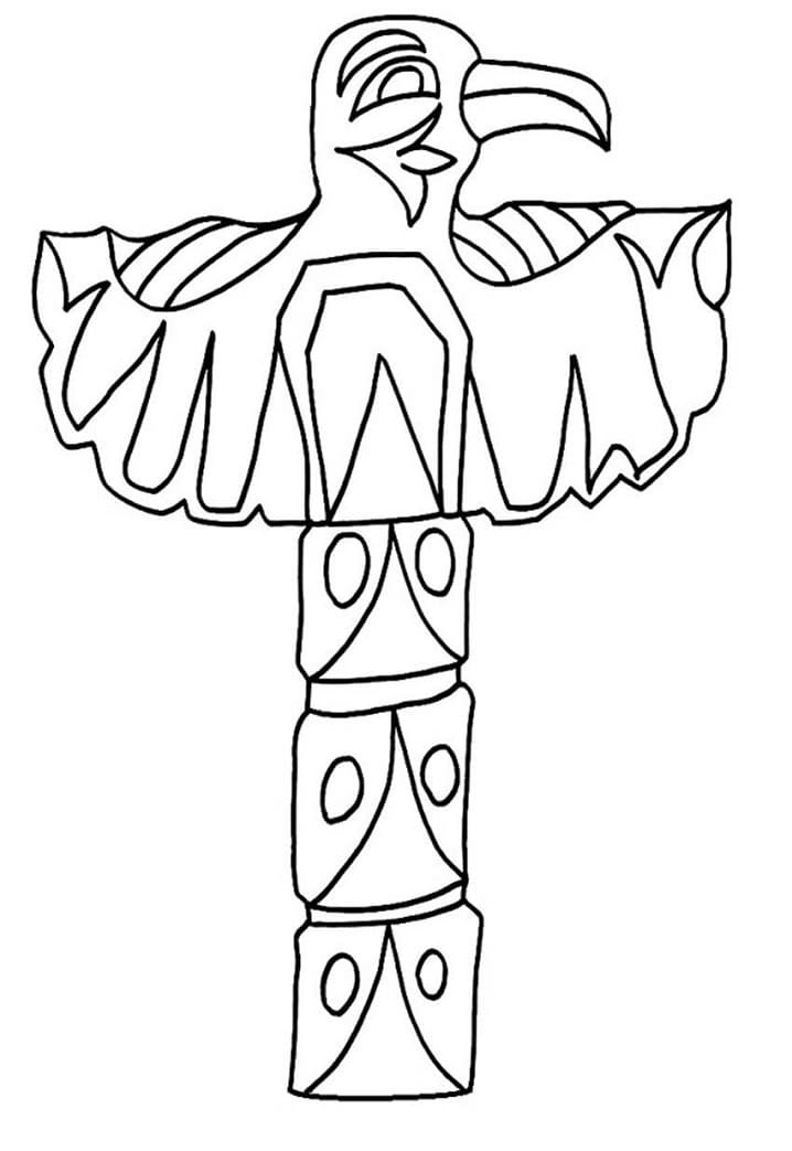 Simple Totem Pole coloring page