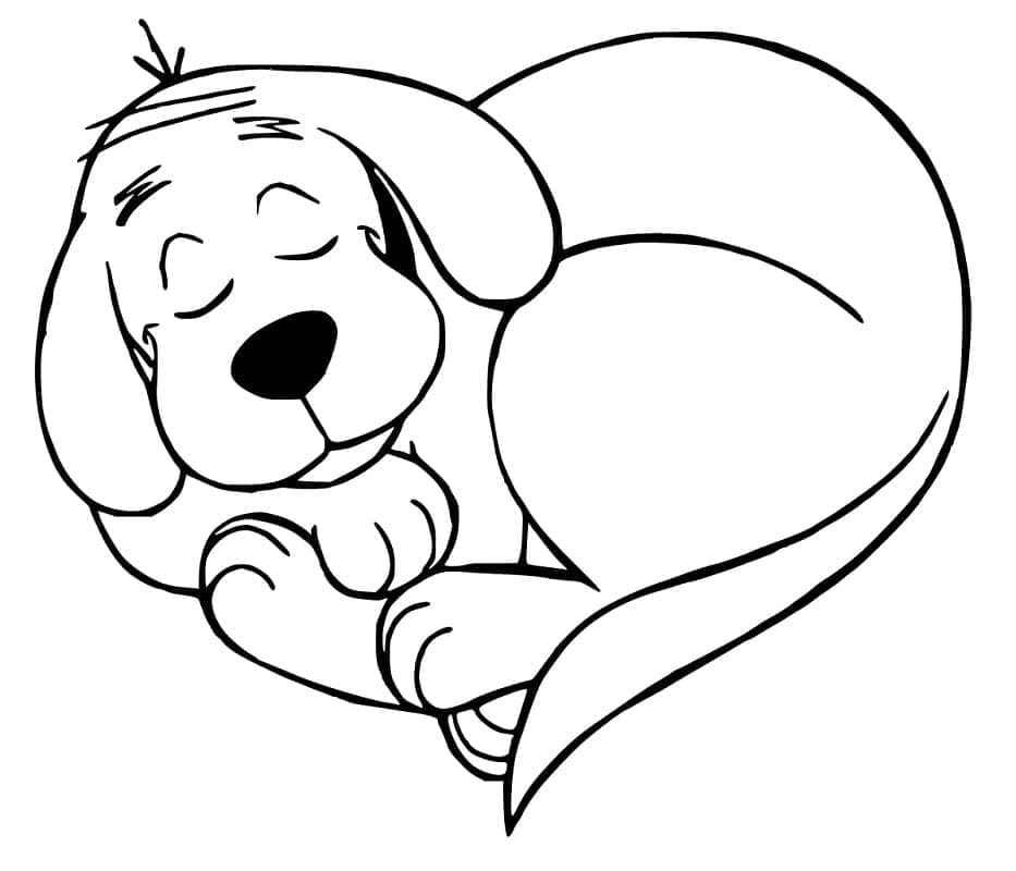 Sleeping Clifford coloring page