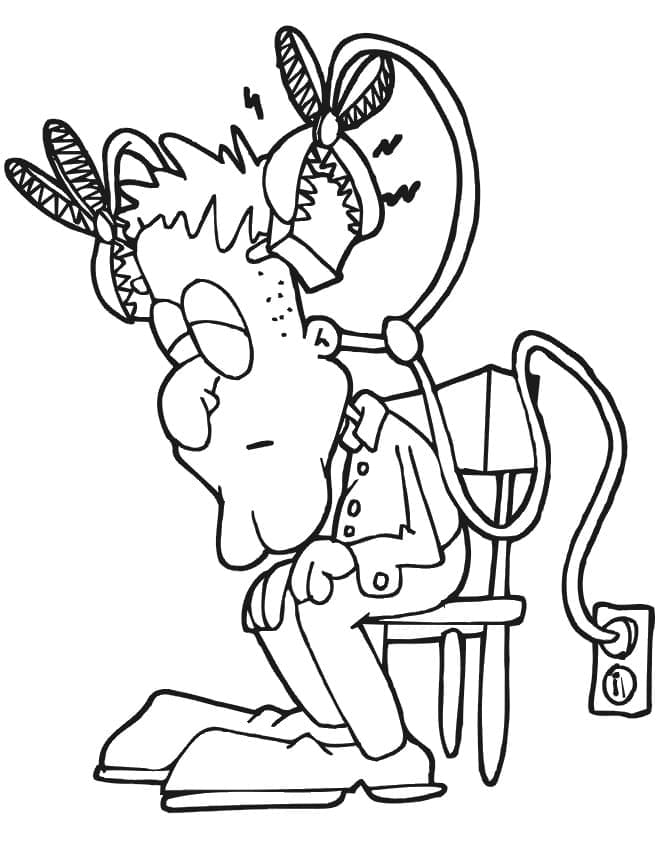 Sleeping Frankenstein coloring page