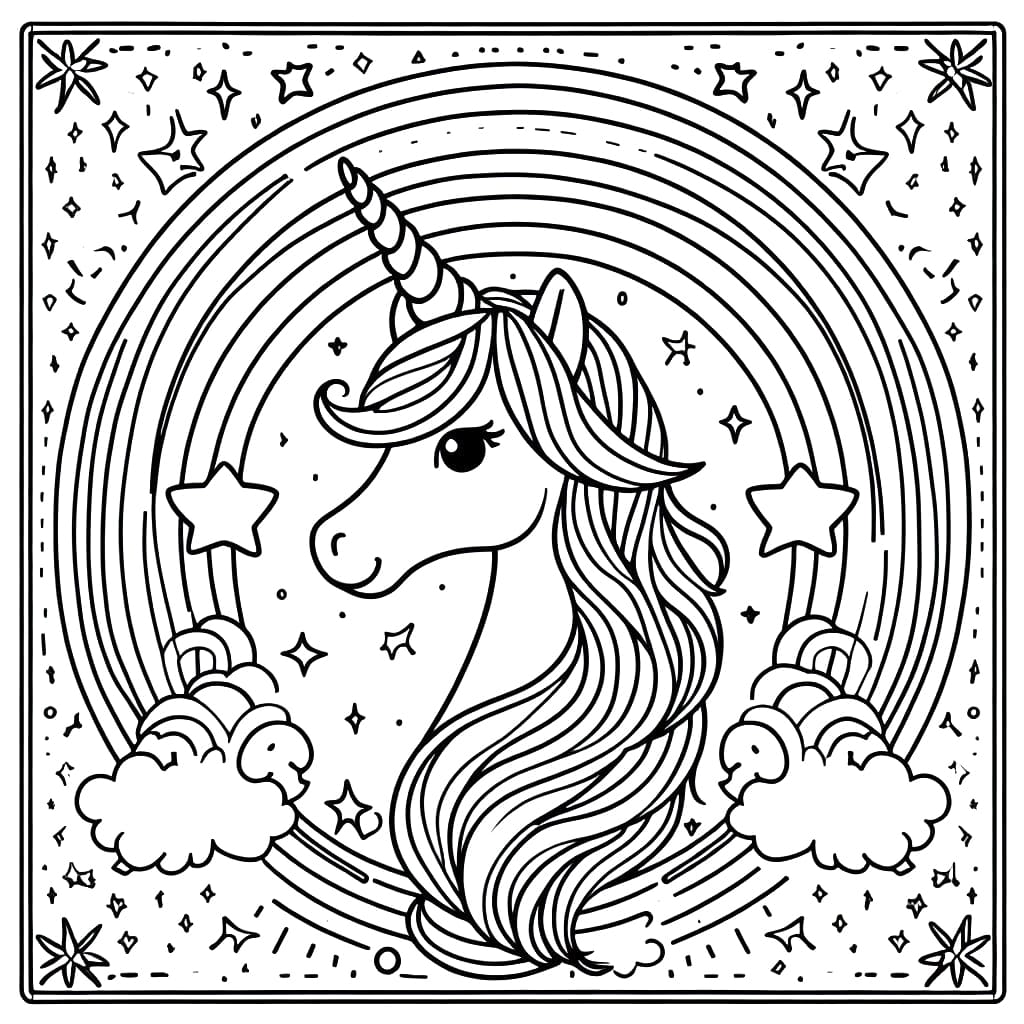 Smiling Alicorn coloring page