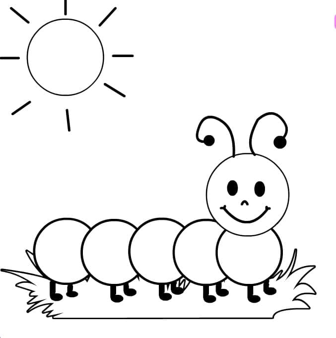 Smiling Caterpillar coloring page