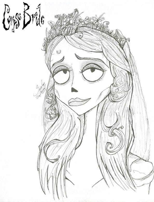 Smiling Corpse Bride coloring page - Download, Print or Color Online ...