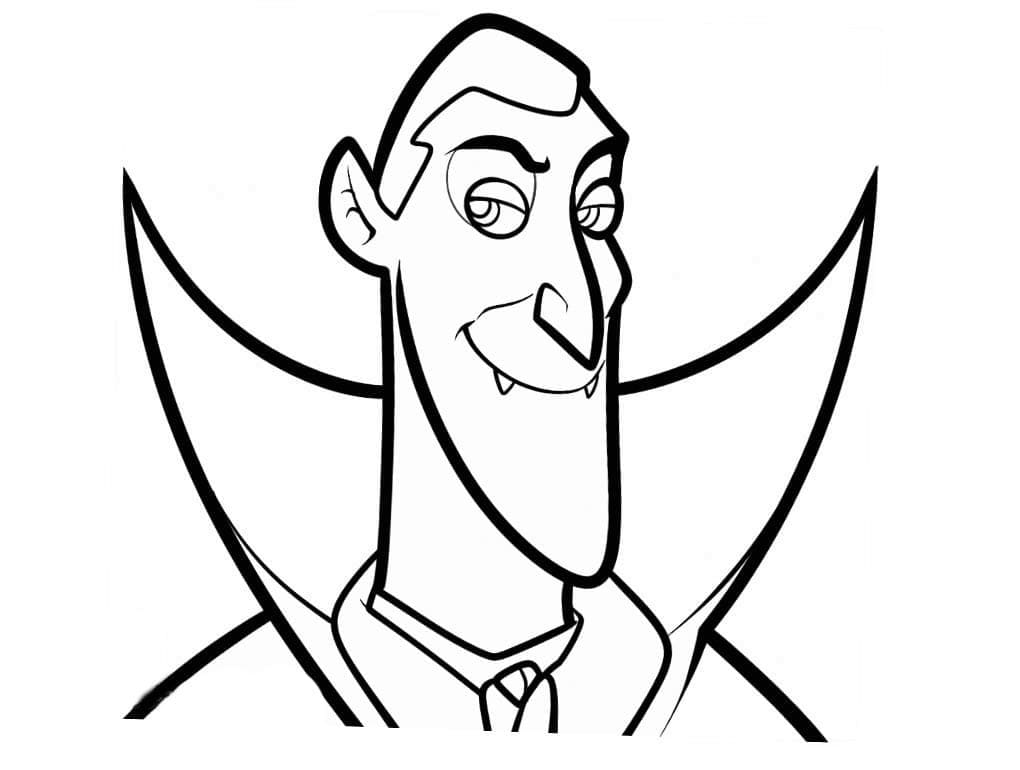 Smiling Dracula coloring page