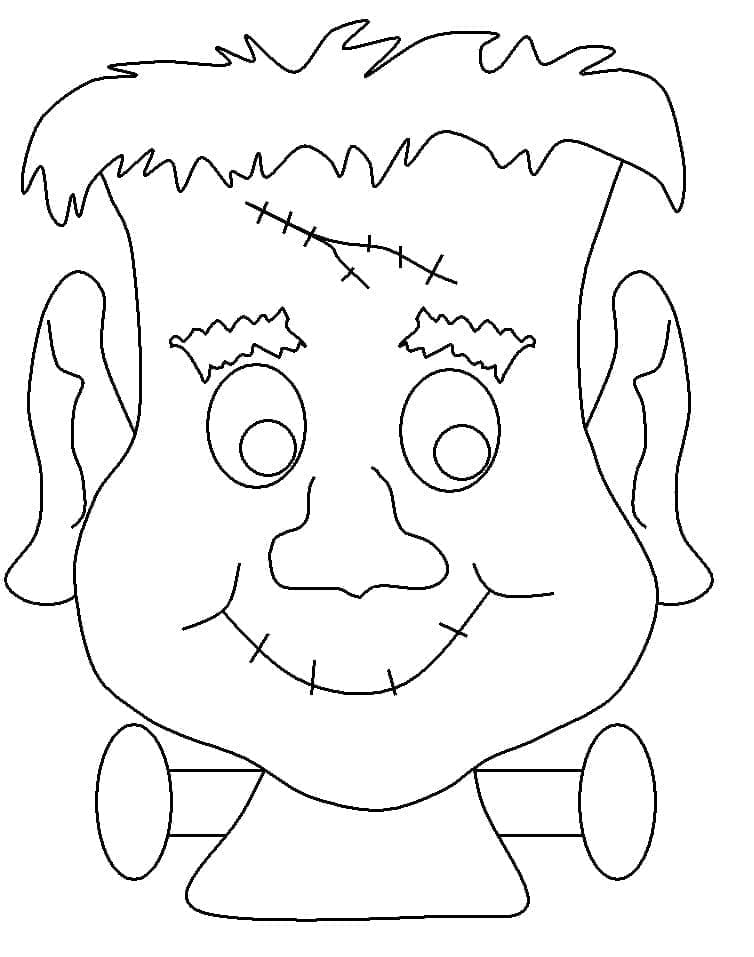 Smiling Frankenstein Head coloring page - Download, Print or Color ...