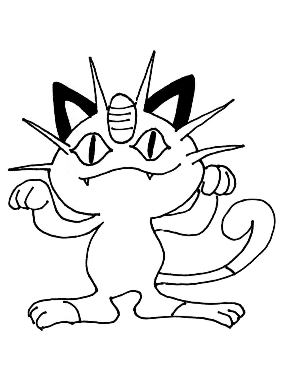 Smiling Meowth coloring page - Download, Print or Color Online for Free