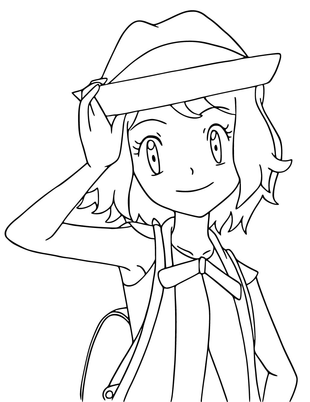 Smiling Serena Pokemon coloring page