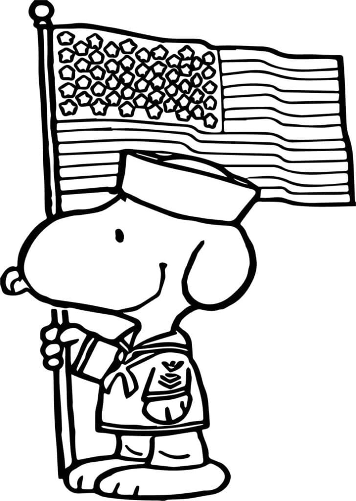 Snoopy with American Flag