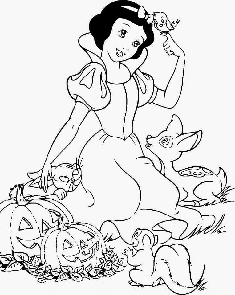 Snow White Disney Halloween coloring page