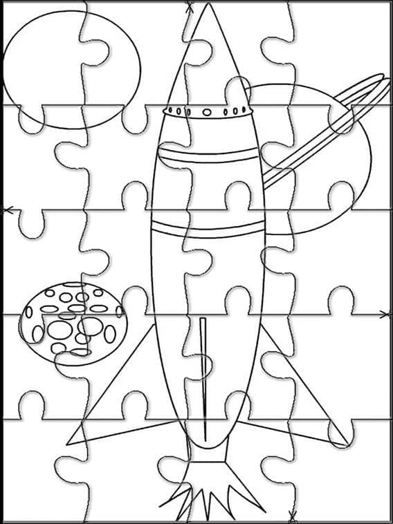 Spaceship Jigsaw Puzzle coloring page