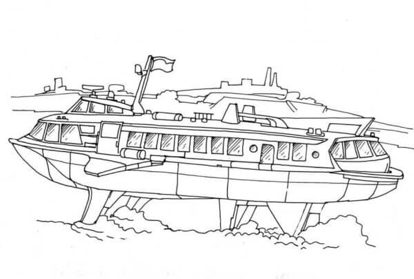 Special Military Boat coloring page