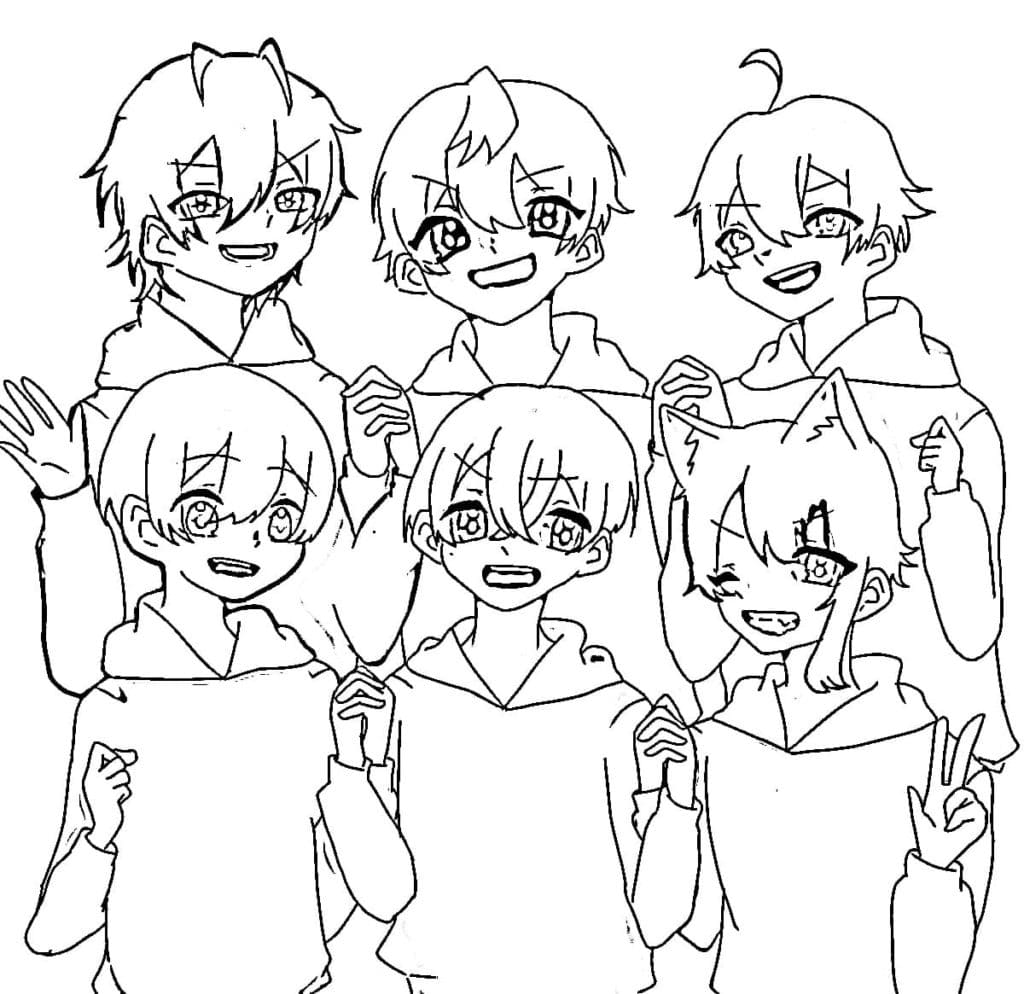 Strawberry Prince Members coloring page