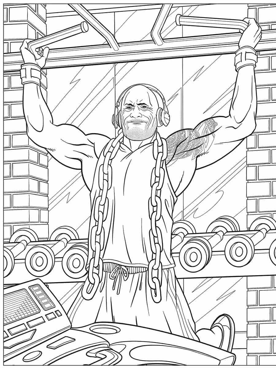 Strong Dwayne Johnson coloring page - Download, Print or Color Online ...