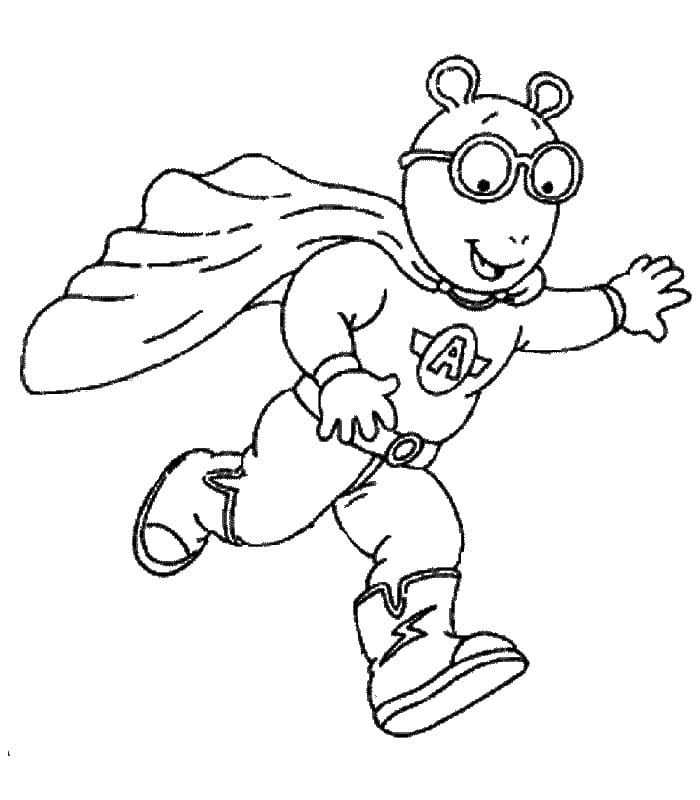 Superhero Arthur coloring page