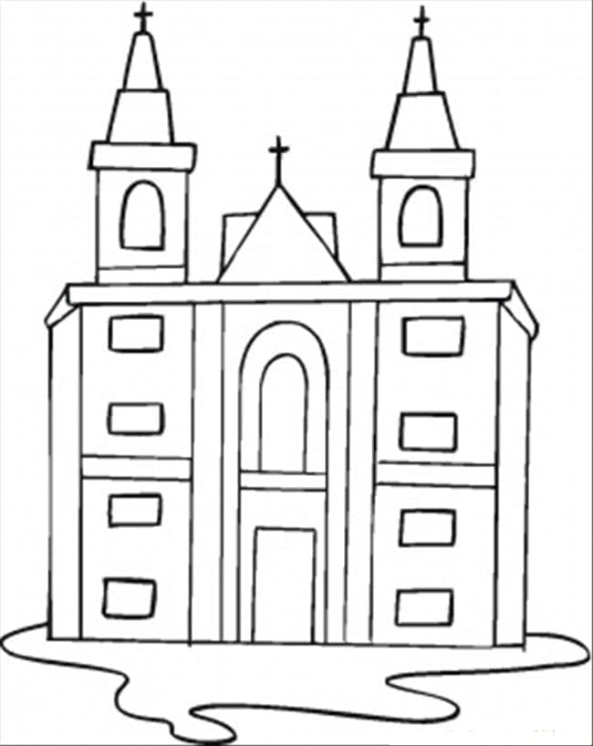 The Church coloring page - Download, Print or Color Online for Free