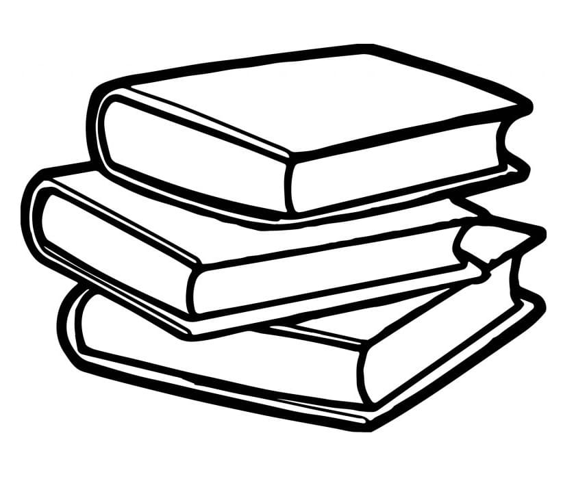 Three Books coloring page