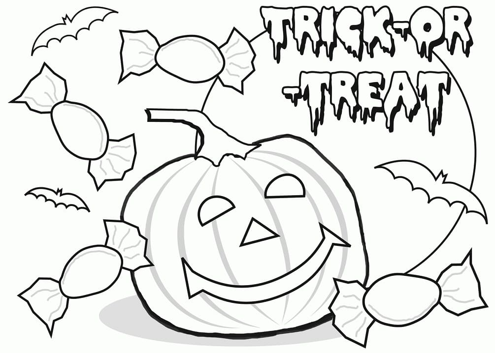 Trick or Treat Candies coloring page