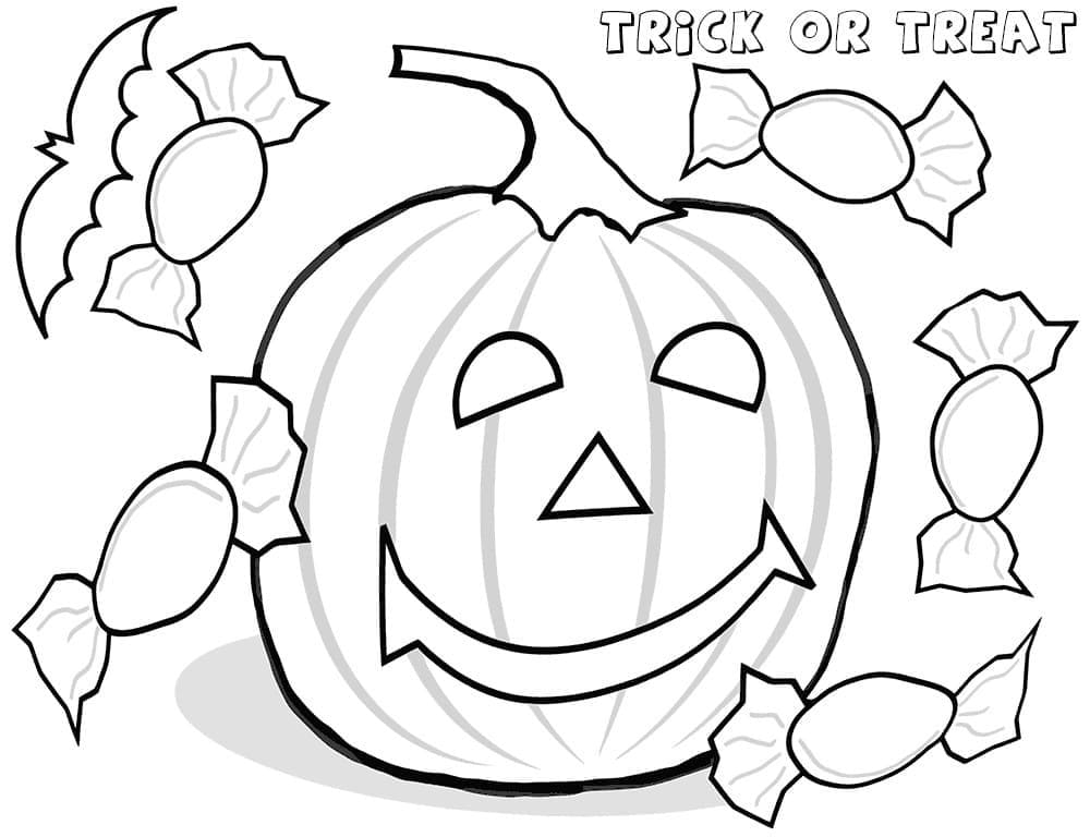 Trick or Treat Free For Kids coloring page