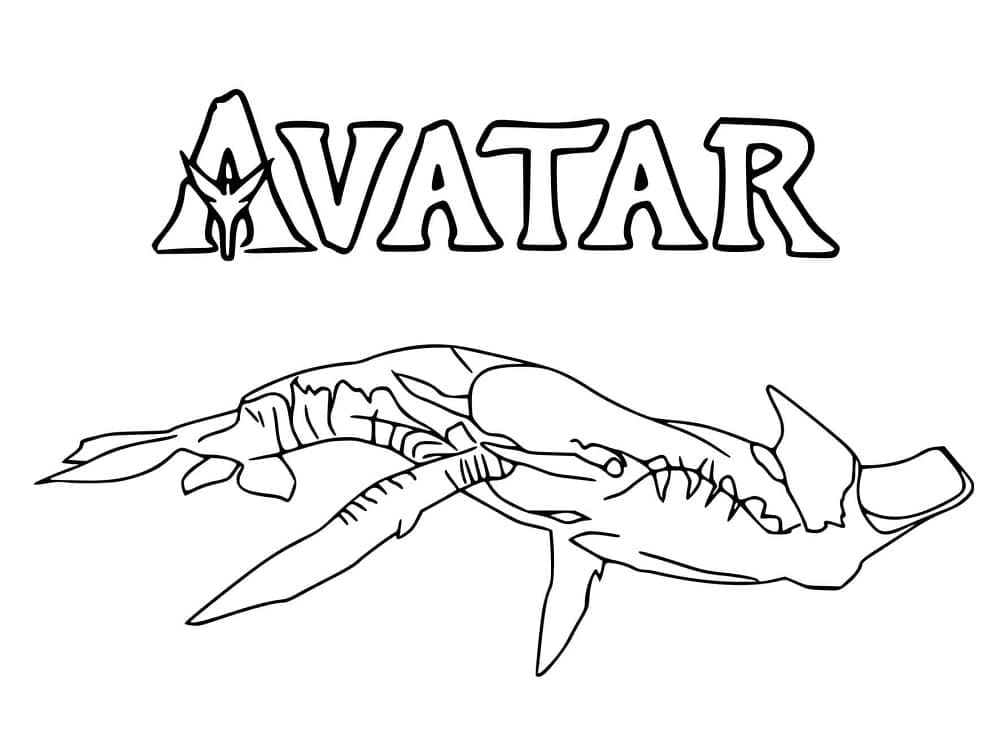 Tulkun from Avatar coloring page