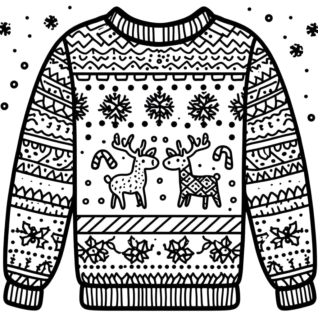 Ugly Christmas Sweater coloring page - Download, Print or Color Online ...