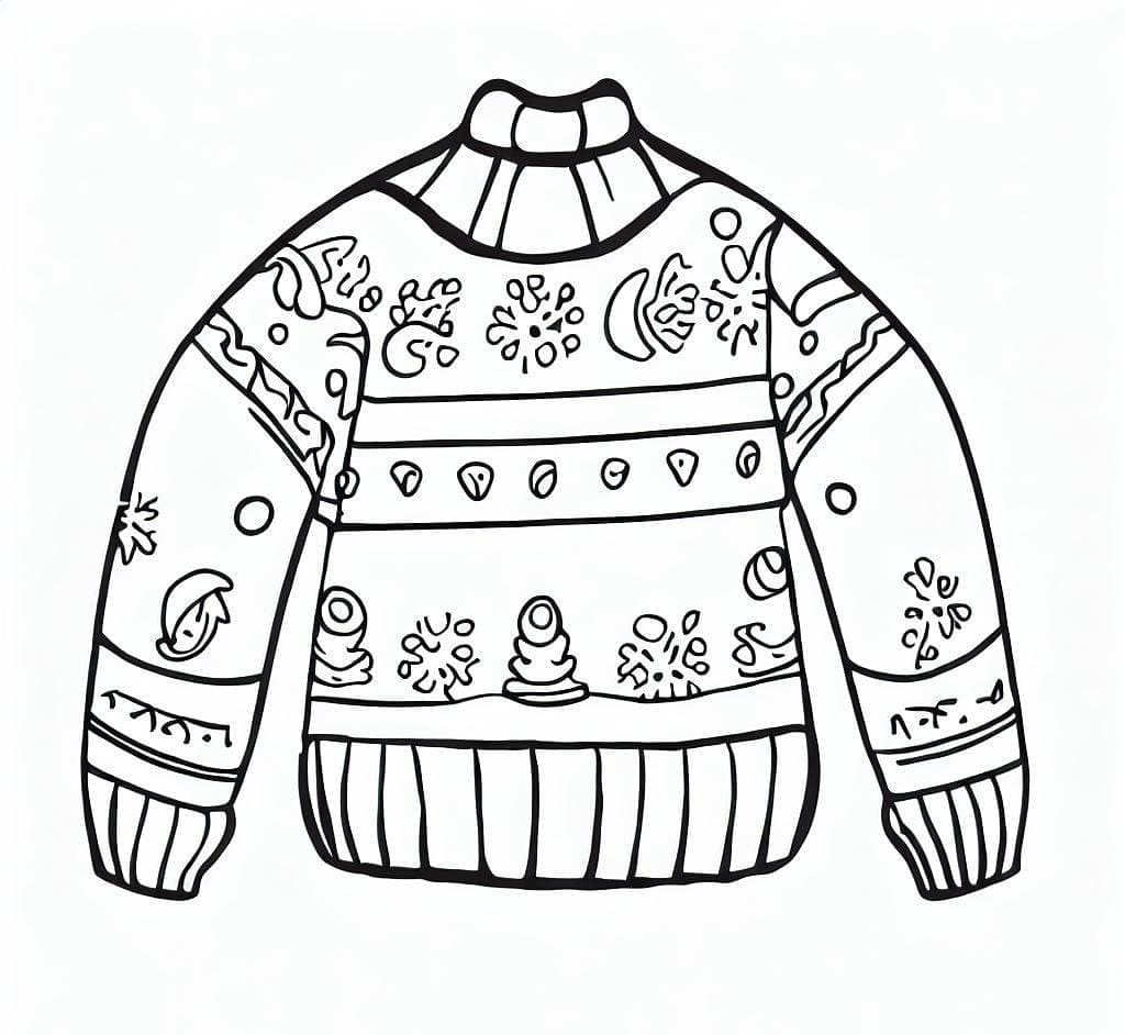 Ugly Sweater for Christmas coloring page - Download, Print or Color ...