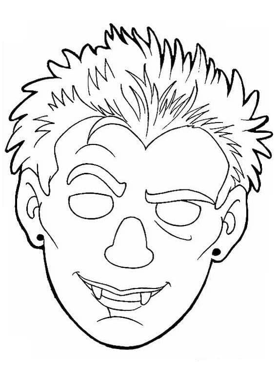 Vampire Halloween Mask coloring page - Download, Print or Color Online ...