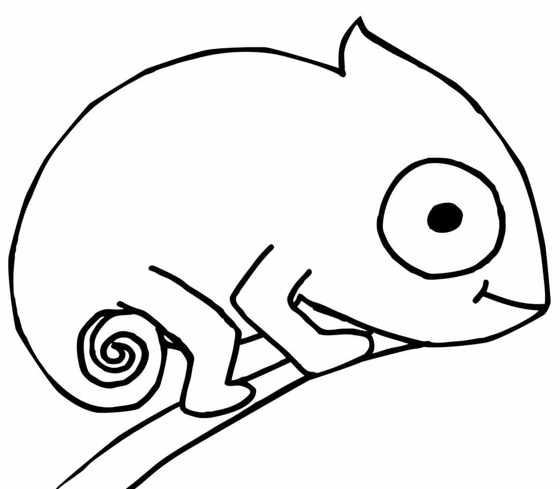 Very Easy Chameleon coloring page