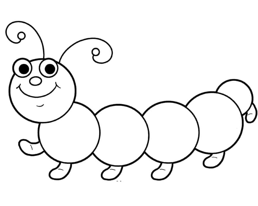 Very Happy Caterpillar coloring page